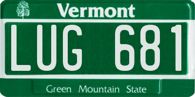 VT license plate LUG681
