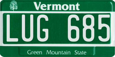 VT license plate LUG685