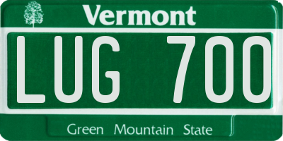 VT license plate LUG700