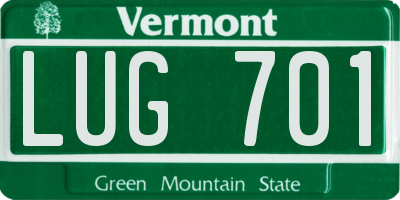 VT license plate LUG701