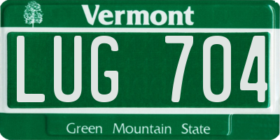 VT license plate LUG704