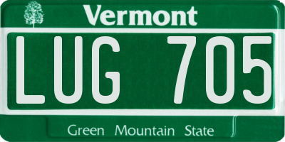 VT license plate LUG705