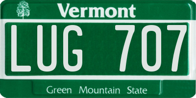 VT license plate LUG707