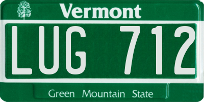 VT license plate LUG712