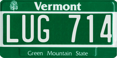 VT license plate LUG714