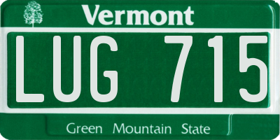 VT license plate LUG715