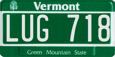 VT license plate LUG718