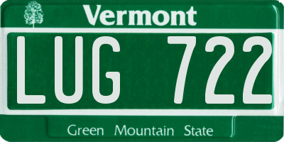 VT license plate LUG722