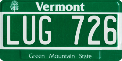 VT license plate LUG726