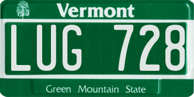 VT license plate LUG728