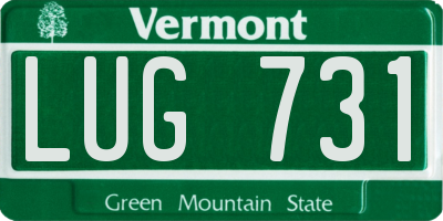 VT license plate LUG731