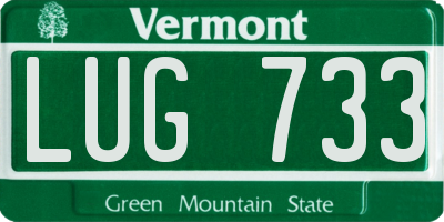 VT license plate LUG733