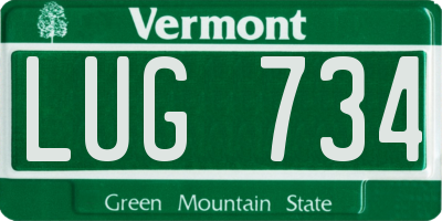 VT license plate LUG734