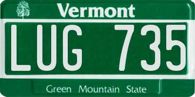 VT license plate LUG735