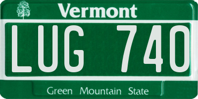 VT license plate LUG740