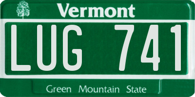 VT license plate LUG741