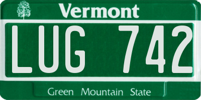 VT license plate LUG742