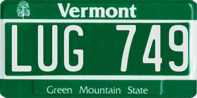 VT license plate LUG749