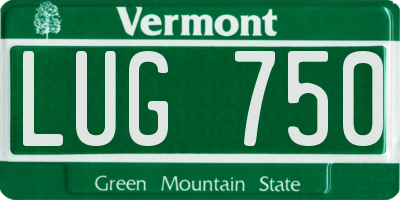 VT license plate LUG750
