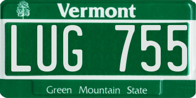 VT license plate LUG755