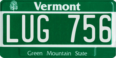 VT license plate LUG756