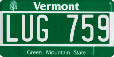 VT license plate LUG759