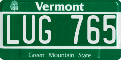 VT license plate LUG765