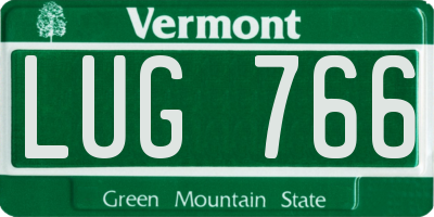 VT license plate LUG766