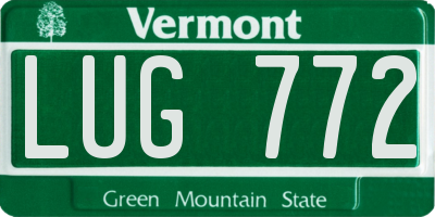 VT license plate LUG772