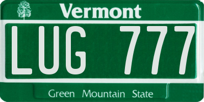 VT license plate LUG777