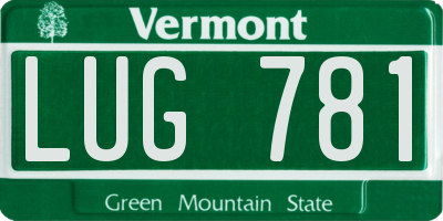 VT license plate LUG781