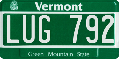 VT license plate LUG792