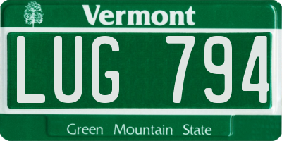 VT license plate LUG794