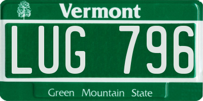 VT license plate LUG796