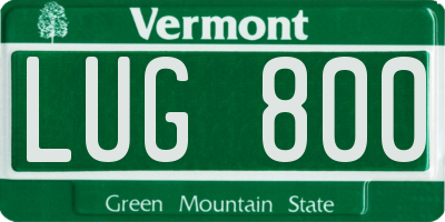 VT license plate LUG800