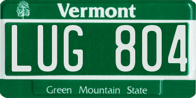 VT license plate LUG804