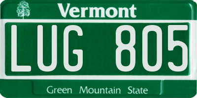 VT license plate LUG805