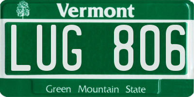 VT license plate LUG806