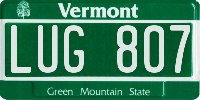 VT license plate LUG807