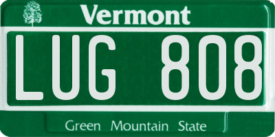 VT license plate LUG808