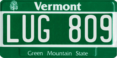 VT license plate LUG809
