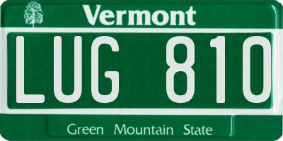 VT license plate LUG810