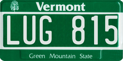 VT license plate LUG815