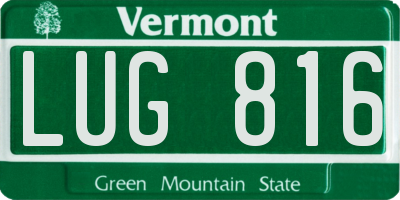 VT license plate LUG816