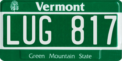 VT license plate LUG817