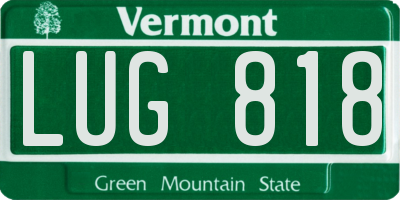 VT license plate LUG818