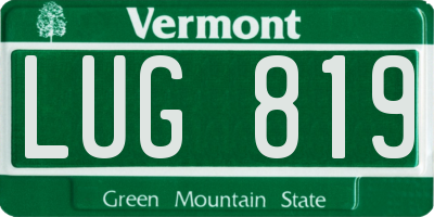 VT license plate LUG819