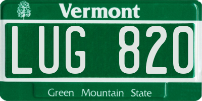 VT license plate LUG820