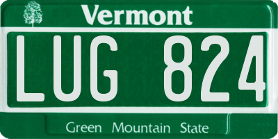 VT license plate LUG824