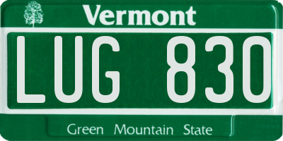 VT license plate LUG830